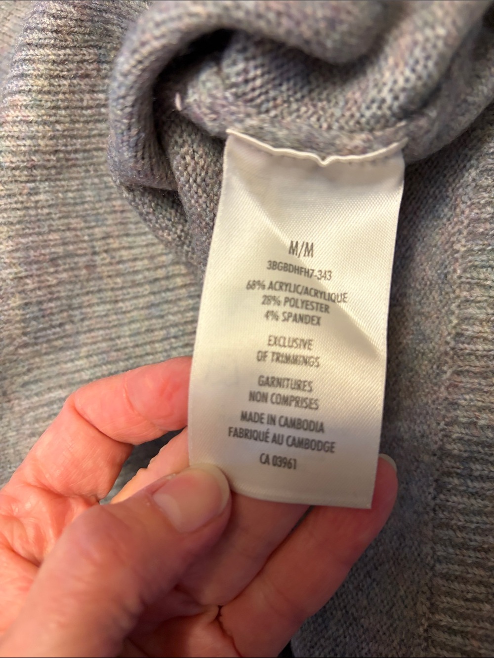 Women’s Gray Crewneck Sweater with Shoulder Eyelet Detail - Picture 5 of 8